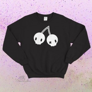 Gothic Cherry Skulls Crewneck Sweatshirt
