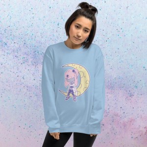 Pastel Moon Yume Kawaii Color-Print Crewneck Sweatshirt