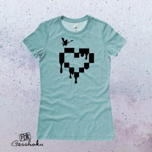 Pixel Drops Heart Ladies T-shirt