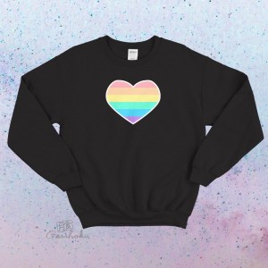 Pastel Rainbow Heart Crewneck Sweatshirt