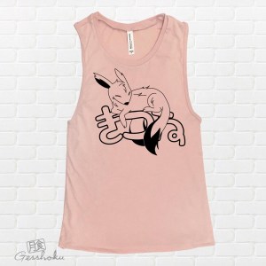 Sleepy Kitsune Sleeveless Tank Top