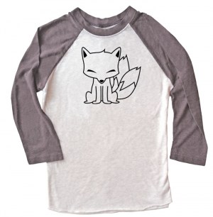 Chibi Kitsune Raglan T-shirt 3/4 Sleeve