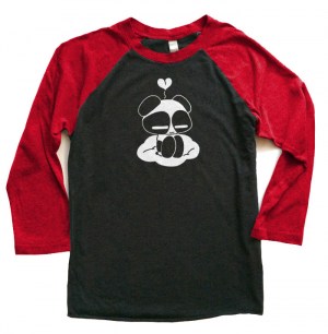 Chibi Panda Raglan T-shirt 3/4 Sleeve