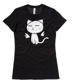 Angel Wings Kawaii Kitty Ladies T-shirt