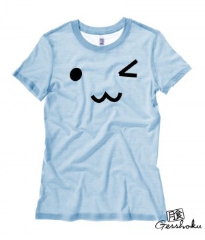 Kawaii Wink Face Ladies T-shirt