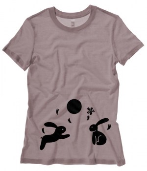 Japanese Moon Bunnies Ladies T-shirt