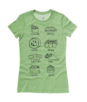 Sushi Types Ladies T-shirt