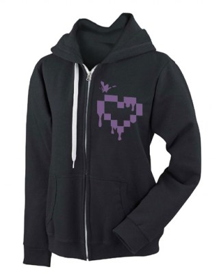 Pixel Drops Heart Zip Hoodie