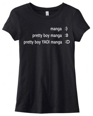 Yaoi Manga Emoticon Ladies T-shirt