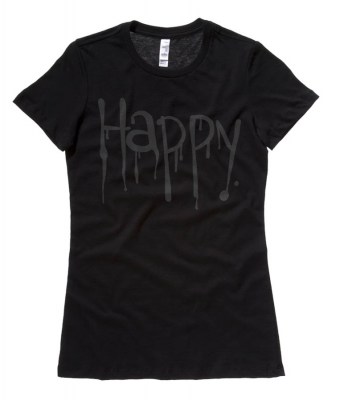 "Happy" Dripping Text Ladies T-shirt