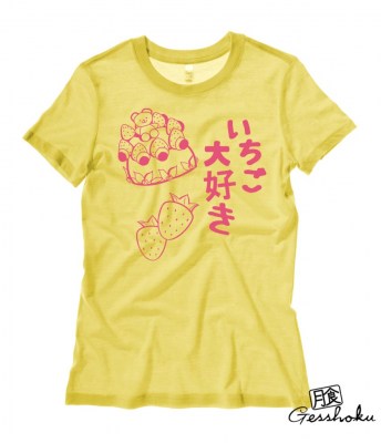 Ichigo "I Love Strawberries" Kawaii Ladies T-shirt