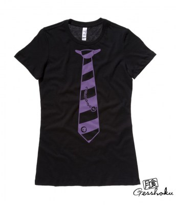 Fabulously Punk Striped Tie Ladies T-shirt