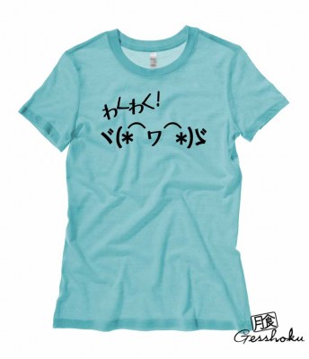 Waku Waku Kaomoji Ladies T-shirt