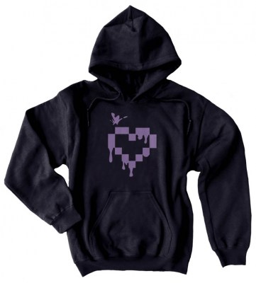 Pixel Drops Heart Pullover Hoodie