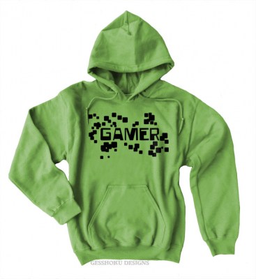 Gamer Floating Pixels Pullover Hoodie