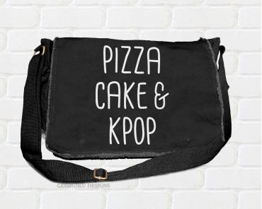 Pizza Cake & KPOP Messenger Bag