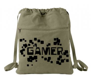 Gamer Floating Pixels Cinch Backpack