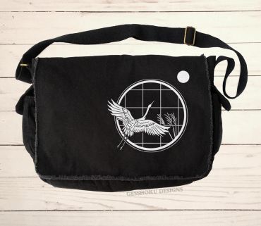 Crane and Moon Messenger Bag