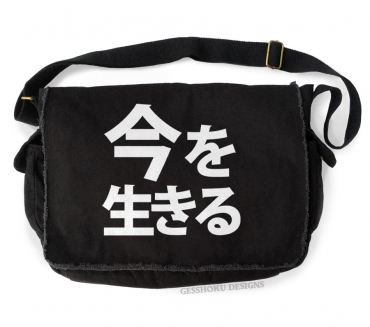Live in the Moment Kanji Messenger Bag