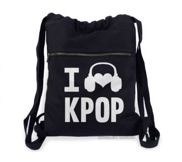 I Listen to KPOP Cinch Backpack