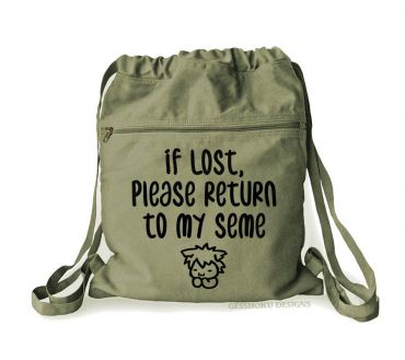 If Lost, Please Return to My Seme Cinch Backpack
