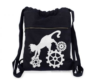 Steampunk Cat Cinch Backpack