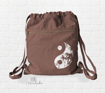 Asian Pattern Yin Yang Cinch Backpack