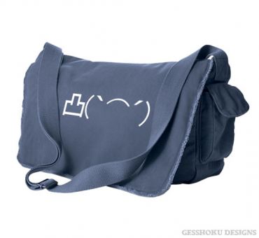 Middle Finger Emoticon Messenger Bag