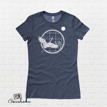 Crane and Moon Ladies T-shirt