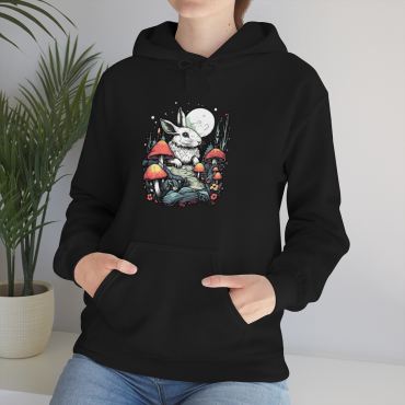 Mushroomcore Rabbit Pullover Hoodie