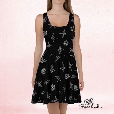 Origami Print Skater Dress