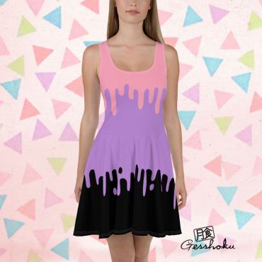 Pastel Drips Skater Dress