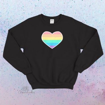 Pastel Rainbow Heart Crewneck Sweatshirt