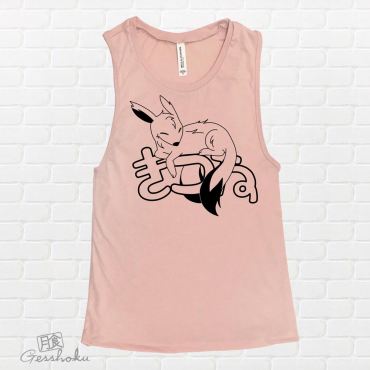 Sleepy Kitsune Sleeveless Tank Top