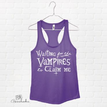 Waiting for the Vampires to Claim Me Flowy Tank Top