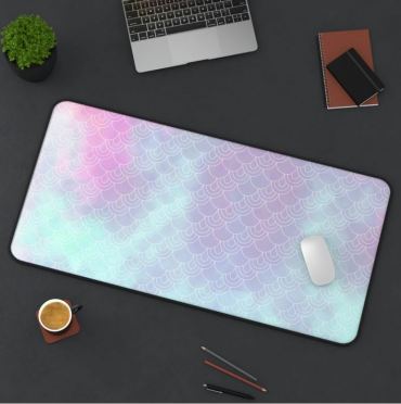 Pastel Mermaid Scales Desk Mat