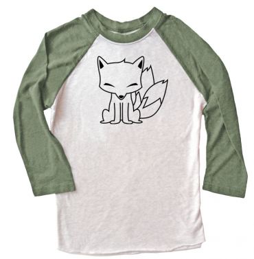 Chibi Kitsune Raglan T-shirt 3/4 Sleeve