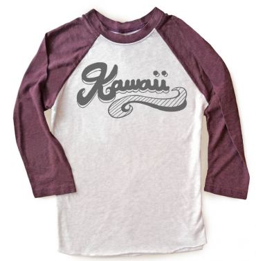 Kawaii Retro Swoosh Raglan T-shirt 3/4 Sleeve