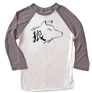 Ookami Wolf Raglan T-shirt 3/4 Sleeve