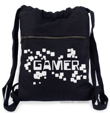 Gamer Floating Pixels Cinch Backpack
