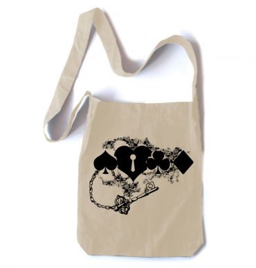 Key to My Heart Card Suit Crossbody Tote Bag