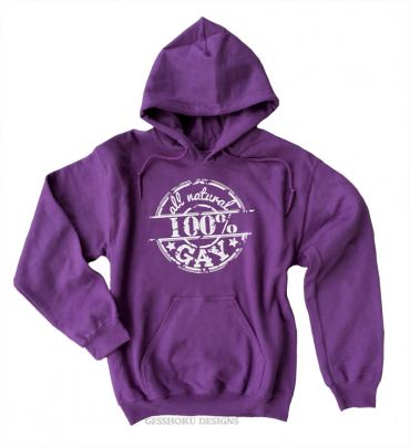 100% All Natural Gay Pullover Hoodie