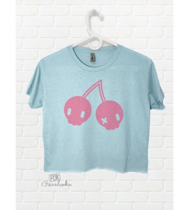 Cherry Skulls Crop Top T-shirt