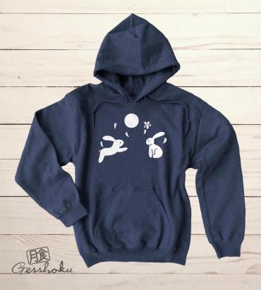 Japanese Moon Bunnies Pullover Hoodie