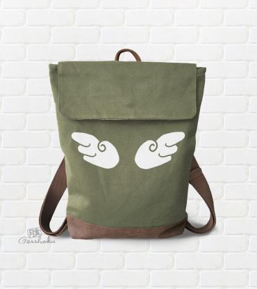 Angel Wings Canvas Zippered Rucksack