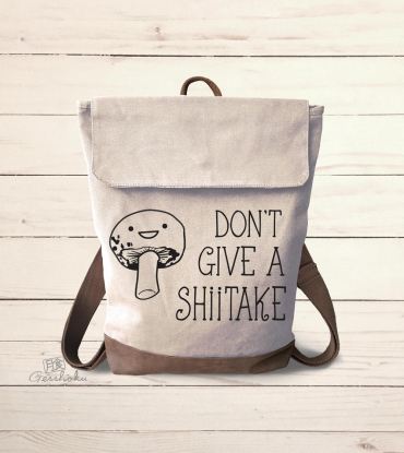 Don't Give a Shiitake Canvas Zippered Rucksack