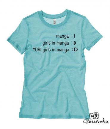Yuri Manga Emoticon Ladies T-shirt