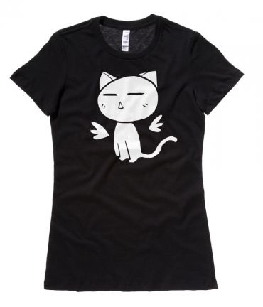 Angel Wings Kawaii Kitty Ladies T-shirt