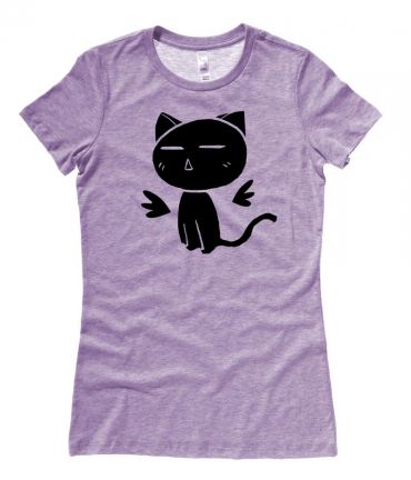 Angel Wings Kawaii Kitty Ladies T-shirt