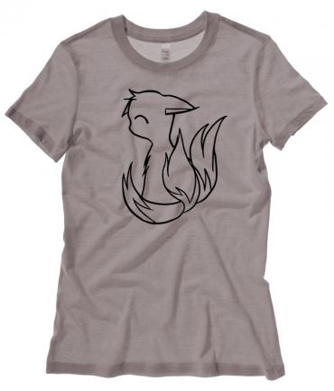 3-tailed Baby Kitsune Ladies T-shirt